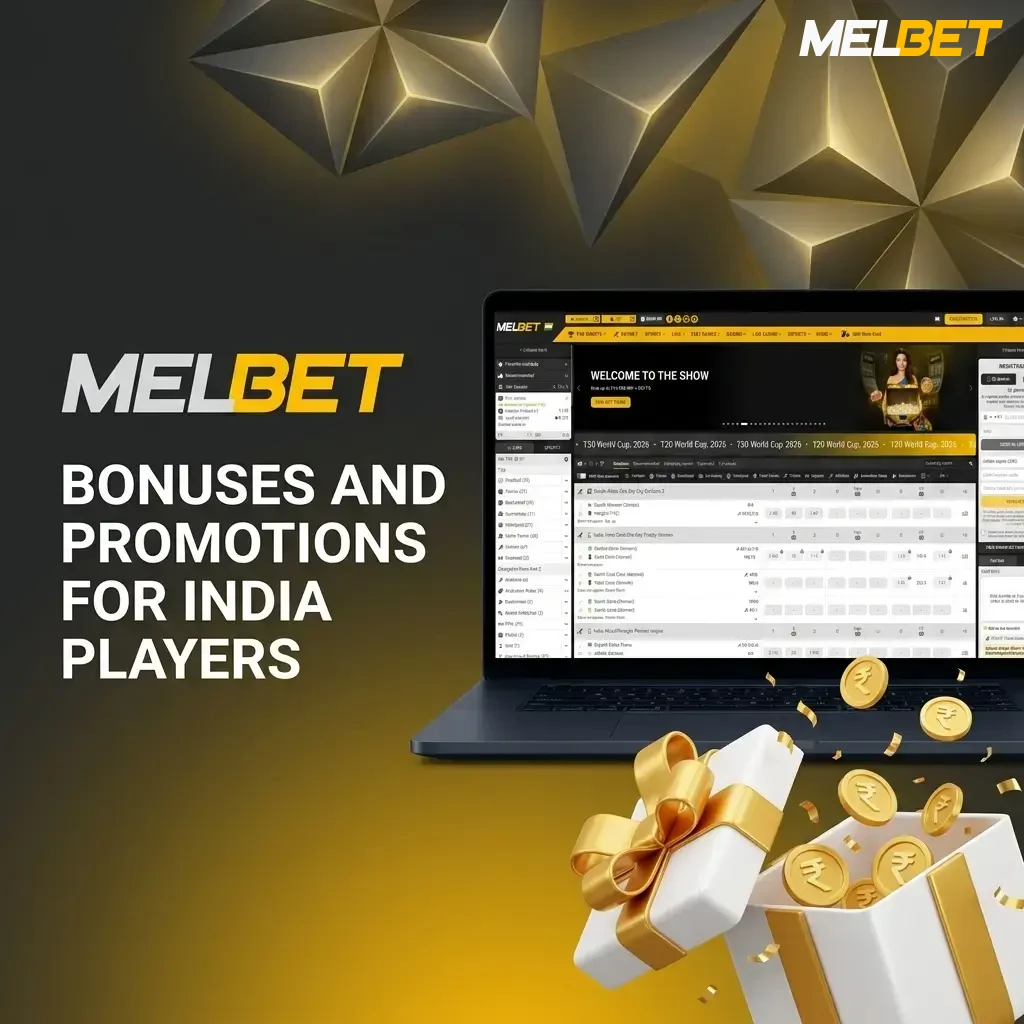 MelBet casino welcome bonus up to 212,000 INR and 250 free spins for Indian players across four deposits