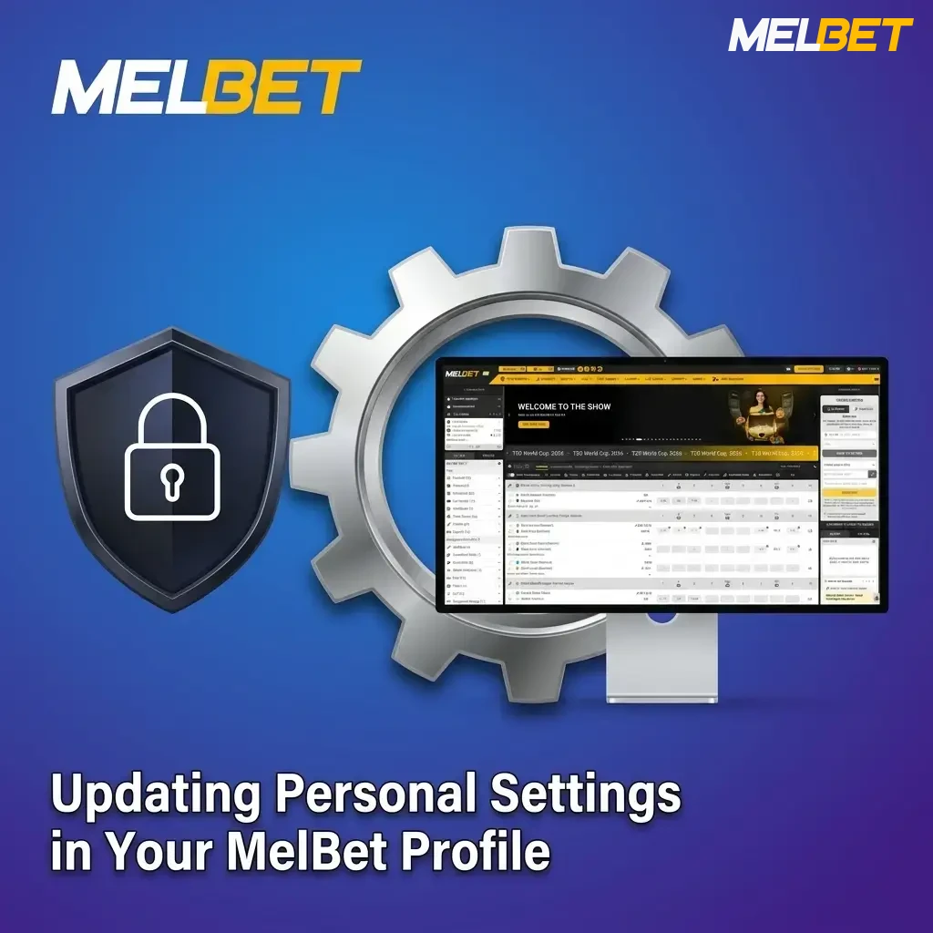 MelBet profile settings page showing personal account options for contact details, password, and deposit limits